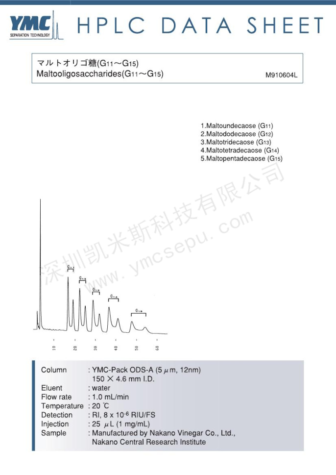 液相色譜法檢測(cè)麥芽低聚糖