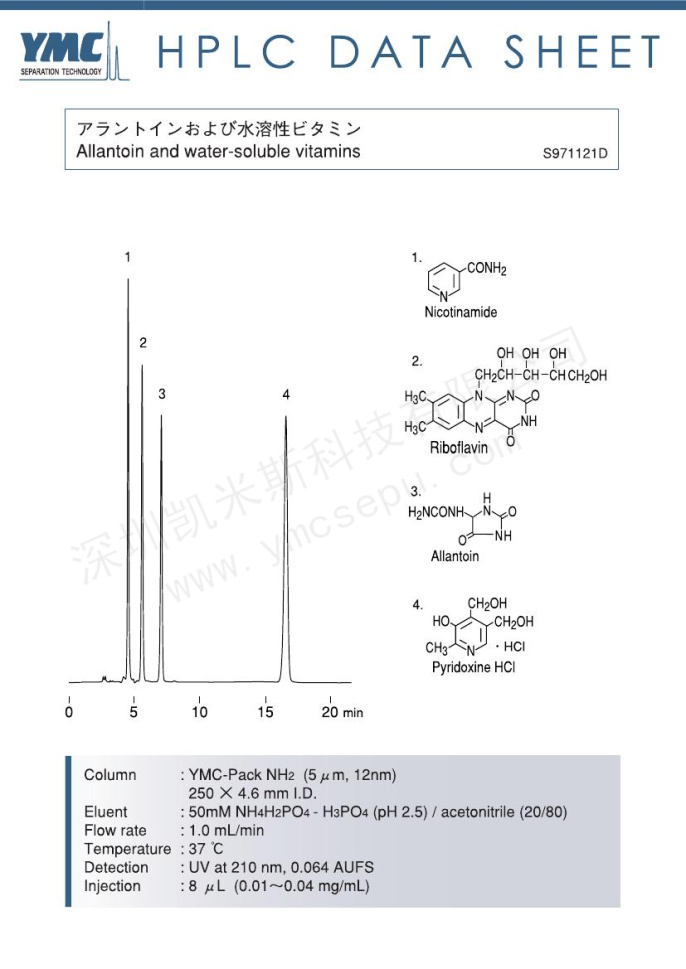 HPLC檢測尿囊素和水溶性維生素 HPLC檢測尿囊素和水溶性維生素